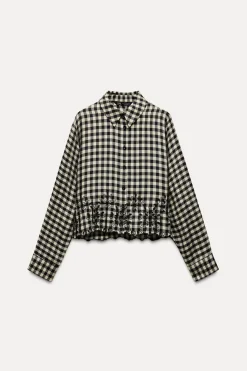 New CAMISA BORDADOS CUADRO VICHY Mujer Camisas / Blusas