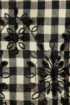 New CAMISA BORDADOS CUADRO VICHY Mujer Camisas / Blusas