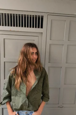 Hot CAMISA BORDADOS ENGOMADOS Mujer Camisas / Blusas