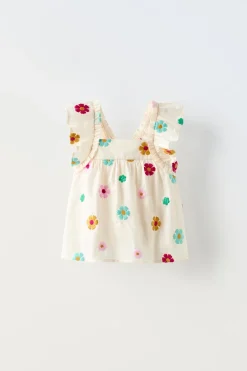 Niños ZARA 1½ - 6 Años·Camisas|1½ - 6 Años·Total Look<CAMISA BORDADOS FLORES