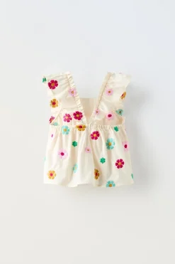Niños ZARA 1½ - 6 Años·Camisas|1½ - 6 Años·Total Look<CAMISA BORDADOS FLORES