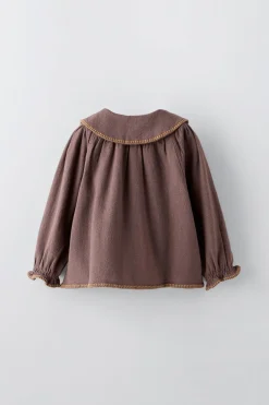 Niños ZARA 1½ - 6 Años·Camisas<CAMISA BORDADOS FLORES