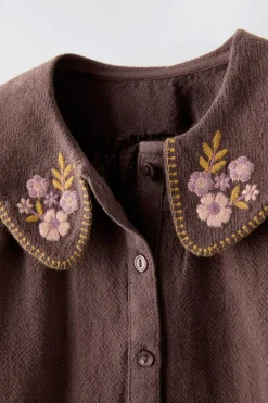 Niños ZARA 1½ - 6 Años·Camisas<CAMISA BORDADOS FLORES