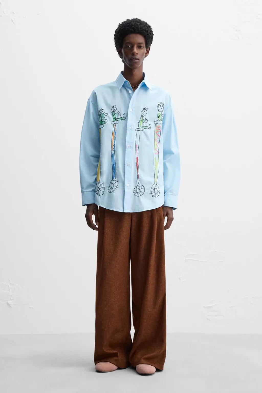 Hot CAMISA BORDADOS X HARRY LAMBERT Hombre Camisas