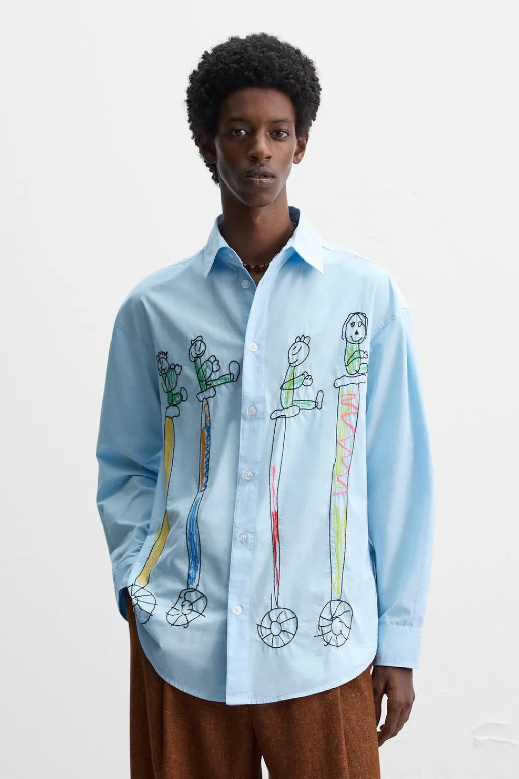 Hot CAMISA BORDADOS X HARRY LAMBERT Hombre Camisas