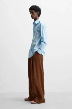 Hot CAMISA BORDADOS X HARRY LAMBERT Hombre Camisas