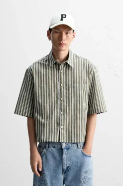 Sale CAMISA BOXY FIT RAYAS Hombre Camisas