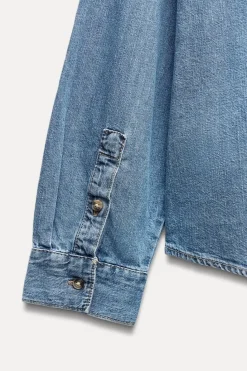 Discount CAMISA BÁSICA DENIM TRF Mujer Camisas / Blusas