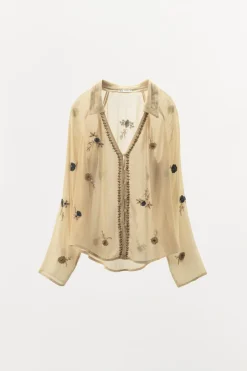 Sale CAMISA COMBINADA ABALORIOS Mujer Camisas / Blusas|Lenceria