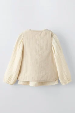 Niños ZARA 6 - 14 Años·Blusas / Camisas<CAMISA COMBINADA CHALECO BORDADO