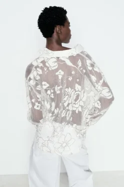 Fashion CAMISA COMBINADA DEVORÉ Mujer Camisas / Blusas