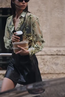 Online CAMISA COMBINADA DEVORÉ Mujer Camisas / Blusas