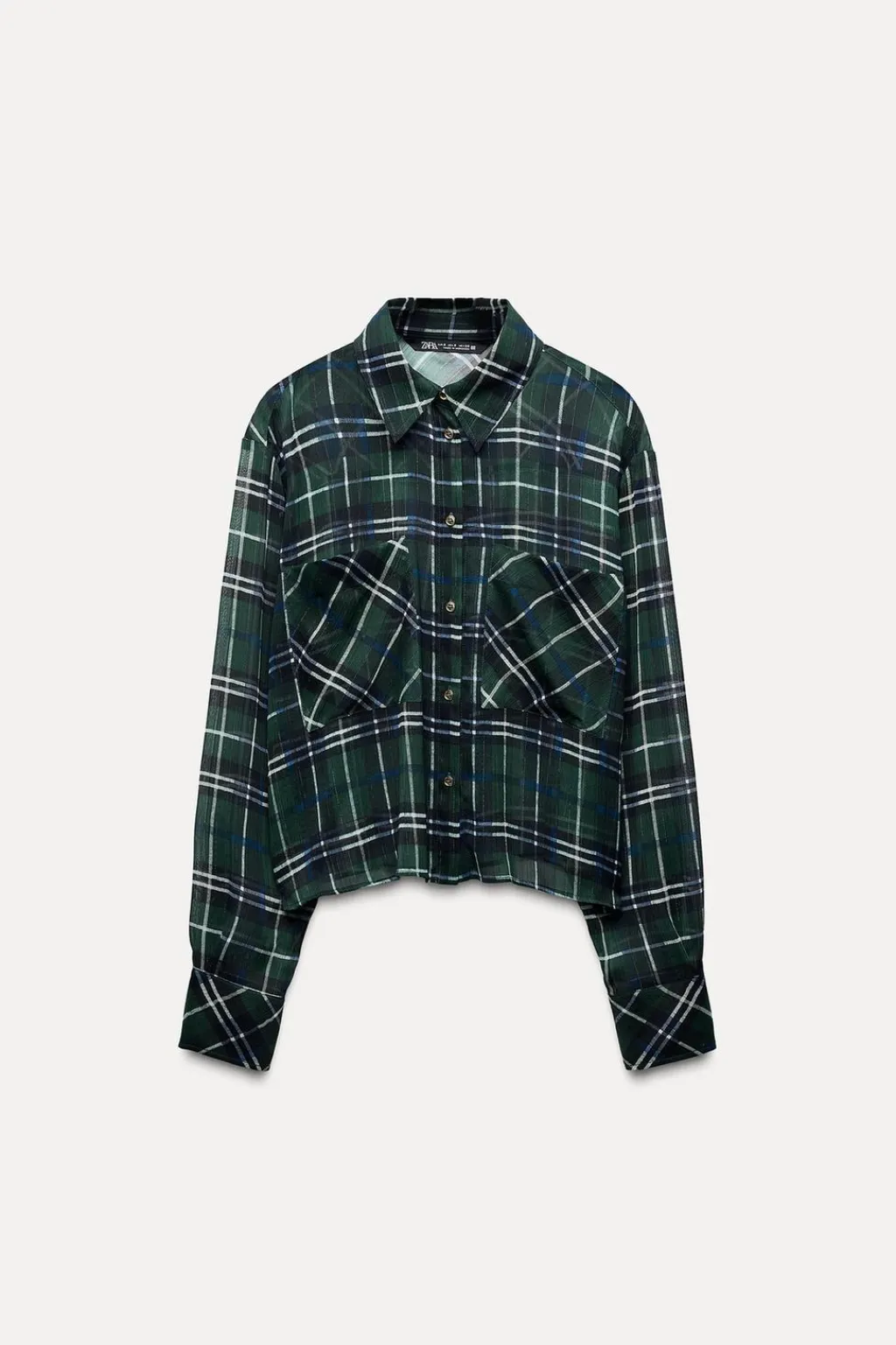 Discount CAMISA CORTA CUADROS HILO METALIZADO Mujer Camisas / Blusas