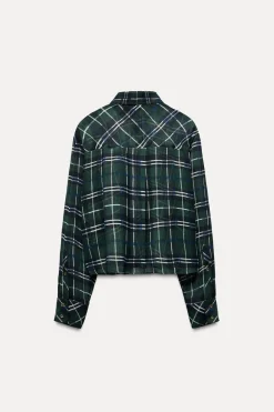 Discount CAMISA CORTA CUADROS HILO METALIZADO Mujer Camisas / Blusas