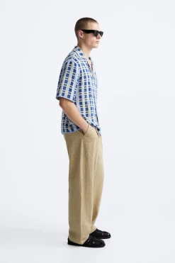 Fashion CAMISA CROCHET GEOMÉTRICO Hombre Camisas