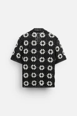 Hot CAMISA CROCHET GEOMÉTRICO Hombre Camisas