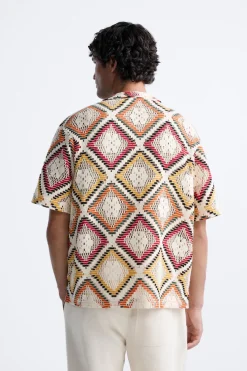 Sale CAMISA CROCHET GEOMÉTRICO Hombre Camisas