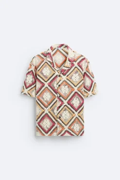 Sale CAMISA CROCHET GEOMÉTRICO Hombre Camisas