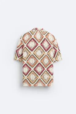 Sale CAMISA CROCHET GEOMÉTRICO Hombre Camisas