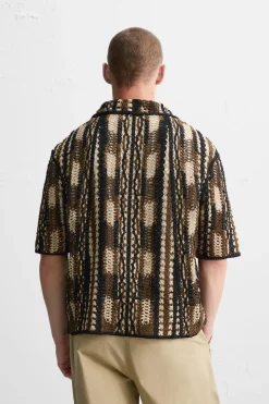 Sale CAMISA CROCHET GEOMÉTRICO Hombre Camisas