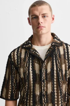 Sale CAMISA CROCHET GEOMÉTRICO Hombre Camisas