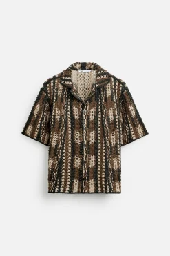 Sale CAMISA CROCHET GEOMÉTRICO Hombre Camisas