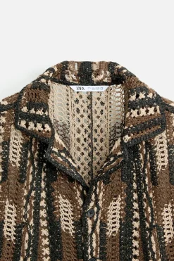 Sale CAMISA CROCHET GEOMÉTRICO Hombre Camisas