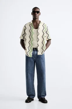 Best CAMISA CROCHET GEOMÉTRICO Hombre Camisas