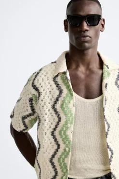 Best CAMISA CROCHET GEOMÉTRICO Hombre Camisas