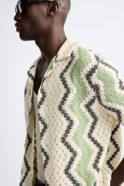 Best CAMISA CROCHET GEOMÉTRICO Hombre Camisas