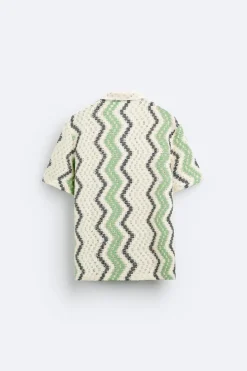 Best CAMISA CROCHET GEOMÉTRICO Hombre Camisas
