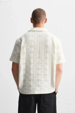 Clearance CAMISA CROCHET GEOMÉTRICO Hombre Camisas