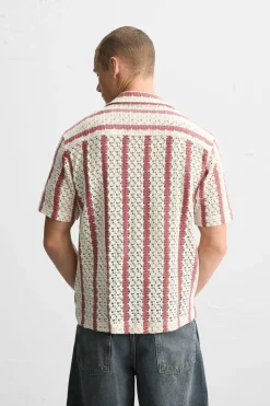 Discount CAMISA CROCHET RAYAS Hombre Camisas