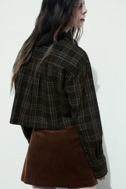 Discount CAMISA CROP CUADROS Mujer Camisas / Blusas