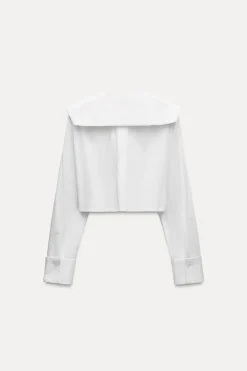 Outlet CAMISA CROP CUELLO BOBO Mujer Camisas / Blusas