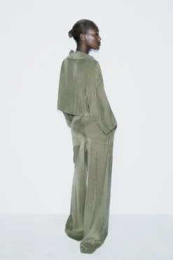 Hot CAMISA CROP FLUIDA Mujer Camisas / Blusas