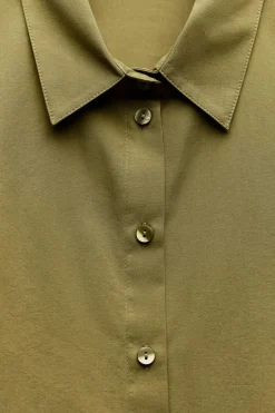 Online CAMISA CROP MANGA CODO Mujer Camisas / Blusas