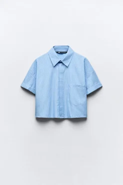 Online CAMISA CROP POPELÍN Mujer Camisas / Blusas