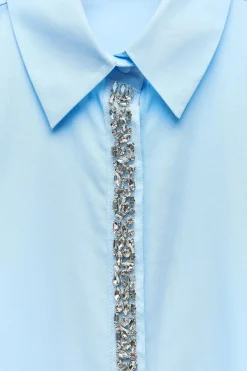 Hot CAMISA CROP POPELÍN JOYAS Mujer Camisas / Blusas