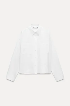 Online CAMISA CROP POPELÍN ZW COLLECTION Mujer Camisas / Blusas