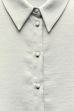 Online CAMISA CROP SATINADA Mujer Camisas / Blusas