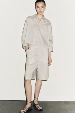 Sale CAMISA CROPPED POPELÍN LIMITED EDITION Mujer Camisas / Blusas