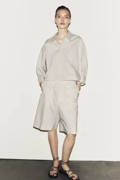 Sale CAMISA CROPPED POPELÍN LIMITED EDITION Mujer Camisas / Blusas