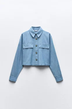 New CAMISA CROPPED TAPETAS Mujer Camisas / Blusas