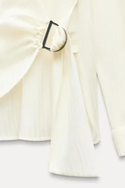 Online CAMISA CRUZADA TEJIDO BRILLO Mujer Camisas / Blusas