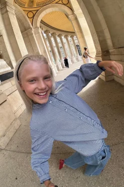 Niños ZARA 6 - 14 Años·Blusas / Camisas<CAMISA CUADRO VICHY VOLANTES