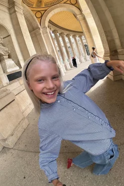 Niños ZARA 6 - 14 Años·Blusas / Camisas<CAMISA CUADRO VICHY VOLANTES