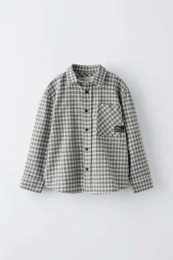 Niños ZARA 6 - 14 Años·Camisas / Sobrecamisas<CAMISA CUADROS BOLSILLO