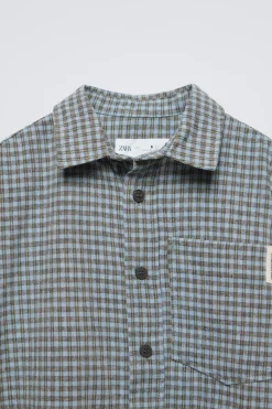 Niños ZARA 6 - 14 Años·Camisas / Sobrecamisas<CAMISA CUADROS BOLSILLO