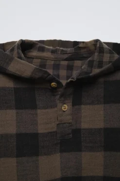 Niños ZARA 1½ - 6 Años·Camisas|1½ - 6 Años·Camisas / Sobrecamisas<CAMISA CUADROS CAPUCHA